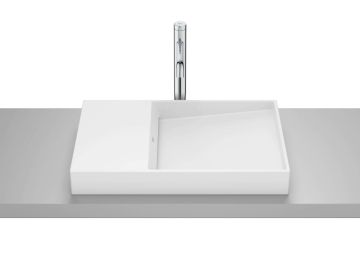 HORIZON Умивалник върху плот без отвор за смесител - Matt White