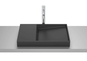HORIZON Умивалник върху плот без отвор за смесител - Black Matt