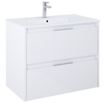 ALPINE 80 Мебел с две чекмеджета и умивалник бял гланц