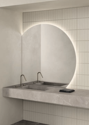 HULA Луксозно огледало MT  с LED осветление и полу-кръгла форма 120х120см