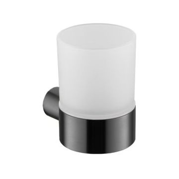 LOTUS стъклена чаша за баня ЧЕРЕН МАТ