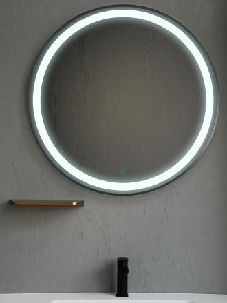 RONDA 70 огледало с осветелние и ЧЕРЕН МАТ рамка