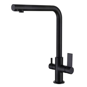 LOTUS кухненски смесител с прав чучур за пречистена вода черен мат