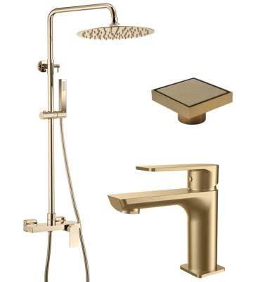 Комплект смесители LOTUS GOLD МАТ и сифон