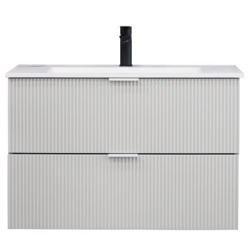 BRISBANE GREY 80 шкаф за баня с умивалник и две чекмеджета