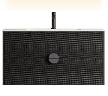 HOBART BLACK мебел с умивалник 90 и две релефни чекмеджета