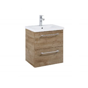 Roca ROMA COMPACT 515мм мебел за баня с умивалник Дъб  с две чекмеджета 