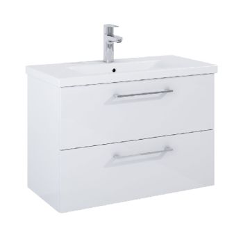 Roca ROMA COMPACT 815мм мебел за баня с умивалник Бял гланц с две чекмеджета 