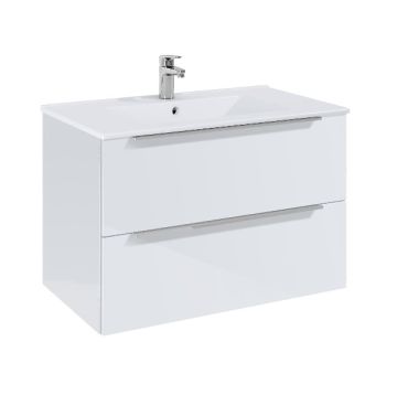 ROCA ELEGANT PLUS МДФ мебел с две чекмеджета и умивалник 813мм цвят Бял гланц дръжките се поръчват отделно 