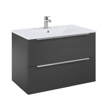  ROCA ELEGANT PLUS МДФ мебел с две чекмеджета и умивалник 813мм цвят Оникс дръжките се поръчват отделно 