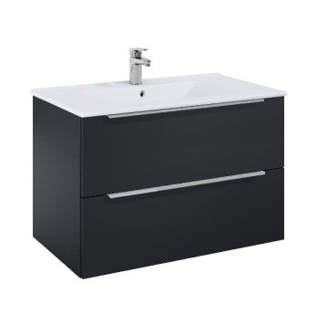 ROCA ELEGANT PLUS МДФ мебел с две чекмеджета и умивалник 813мм цвят Черен Мат дръжките се поръчват отделно 