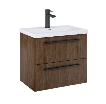 ROCA KWADRO Unik  60см Орех Мебел с две чекмеджета и умивалник дръжките се поръчват отделно 