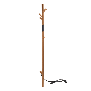 Лира за баня, електрическа, компактна със закачалки, розово злато мат