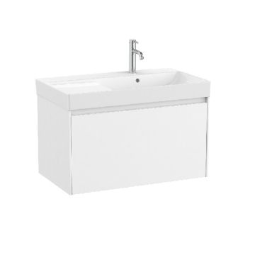 ROCA ONA 80 Мебел Unik с едно чекмеджета и асиметричен умивалник Бял Мат 