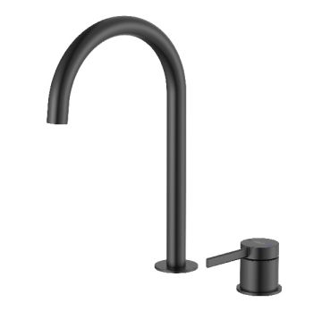 ROCA ONA Смесител за умивалник със странична ръкохватка и клик-клак клапа Черен Мат 