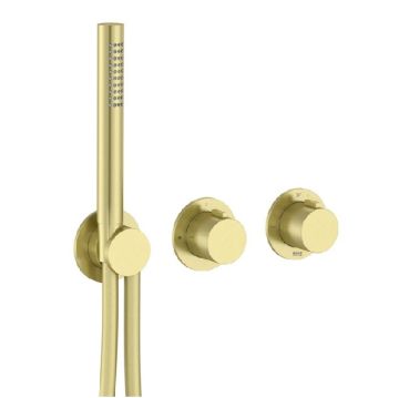 ROCA T-MULTI Вграден термостатичен смесител за душ с два изхода Brushed Brass