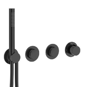 ROCA T-MULTI Вграден термостатичен смесител за душ с два изхода Titanium Black