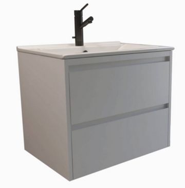 BERANJENA Мебел за баня с умивалник 550 mm 2 чекмеджета бял гланц