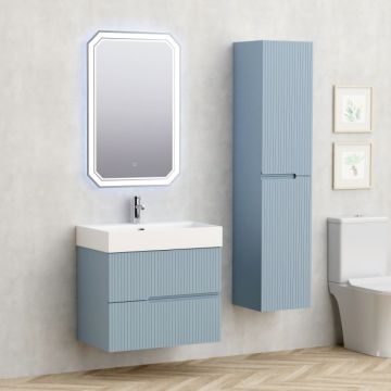 Eloria PVC мебел за баня с умивалник, цвят светло син