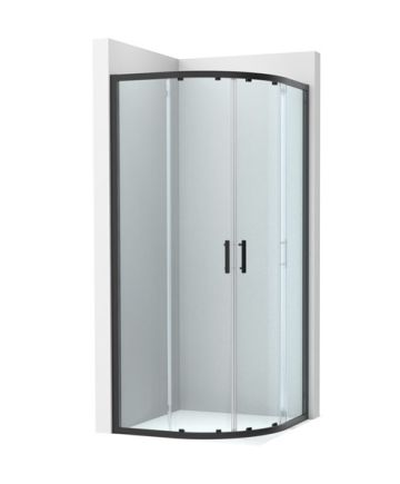 Roca Victoria Plus MR - 90 Параван за ъглово душ корито с 2 плъзгащи врати + 2 фиксирани панела R500 Черен Мат  