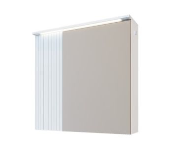 PVC Страйп Горен шкаф за баня с огледало и LED 60см