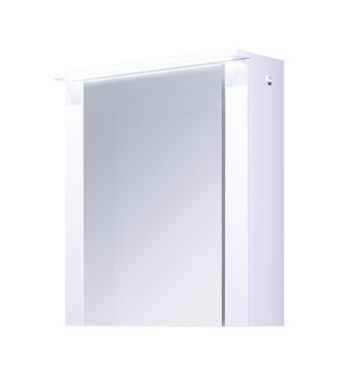 PVC Кристин Горен шкаф за баня с огледало и LED осветление 55см