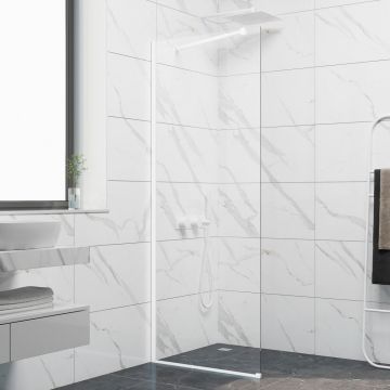 Стационарен душ параван CRISTINA 100×200 см – стъклен walk-in параван за баня с профил бял мат