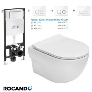 MERIDIAN Compact Стенна тоалетна, седалка и капак SLIM плавно падане, структура ACTIVE One