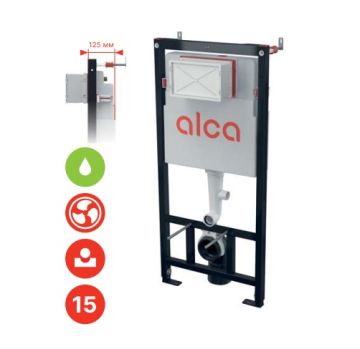 ALCA Структура за вграждане AM102/1120E-25см с икономично промиване 2/4 л и вентилация