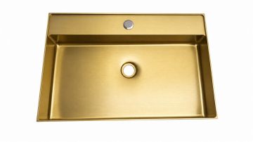 AVENIR Steel Умивалник стенен 58/38/11 GOLD МАТ PVD с отвор за смесител