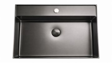AVENIR Steel Умивалник стенен 58/38/11 GREY MAT PVD с отвор за смесител