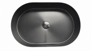 AVENIR Steel Умивалник овал върху плот 55/35/11 GREY MAT PVD