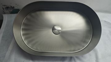 AVENIR Steel Умивалник овал върху плот 55/35/11 HROM MAT PVD