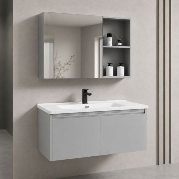 ALU Комплект горна и долна мебел за баня с умивалник 70 cm - Grey
