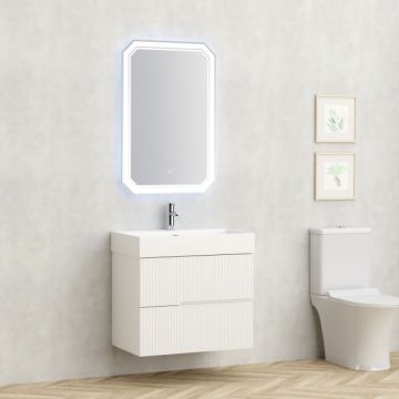 Eloria PVC мебел за баня с умивалник, цвят бял мат