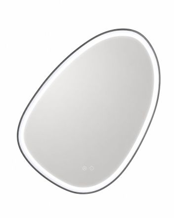 LUCENA Обло огледало с LED осветление 60х80см рамка GREY MATT