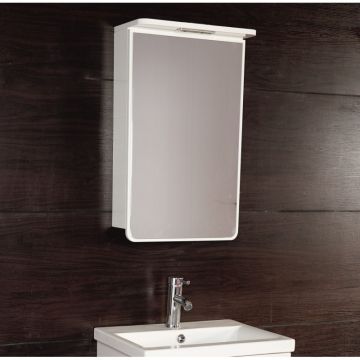 Горен шкаф за баня 1040-65LED 40×65×12 см, бял, PVC