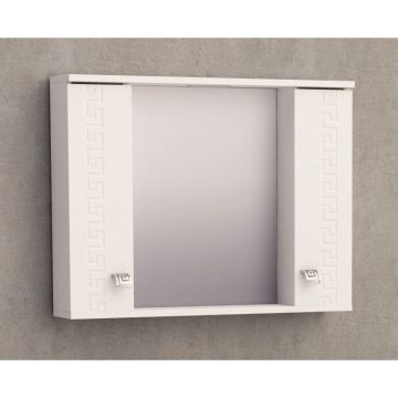 Горен шкаф за баня 1047-70 70×55×13 см, бял, PVC