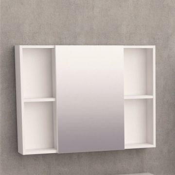 Горен шкаф за баня 6014-80 80×60×14 см, бял, PVC