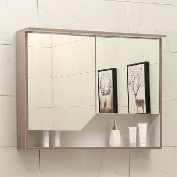 Горен шкаф за баня 9015-70 90×70×15 см, PVC