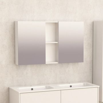 Горен шкаф за баня 6014-120 120×60×14 см, бял, PVC