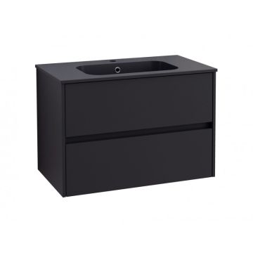 Шкаф за баня 7955 80×56.5×46 см, черен мат, PVC