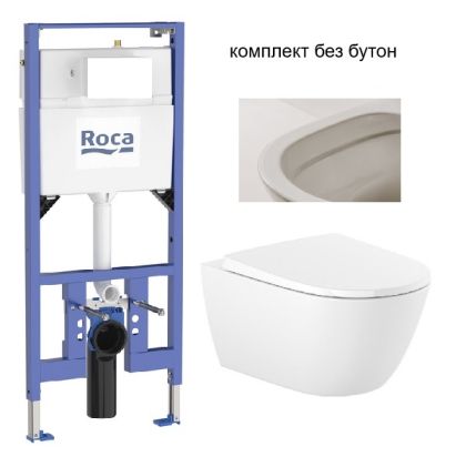 ONA Стенна тоалетна с конструкция DUPLO S Compact и капак плавно затваряне