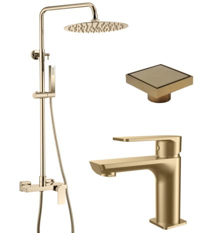 Комплект смесители LOTUS GOLD МАТ и сифон