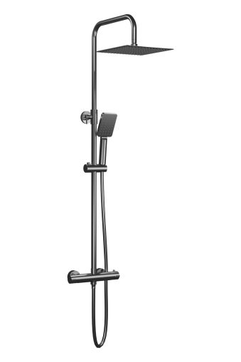 ALPHA двупътна термостатична душ-колона, цвят DARK GREY