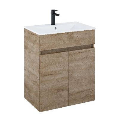 Cube-N ROCA Дъб 65см базов модул с две врати и умивалник