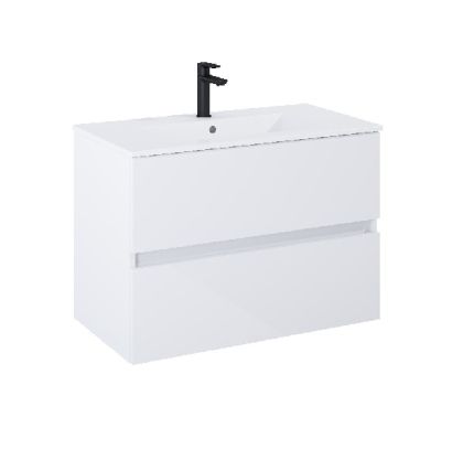 Cube-N ROCA Бял гланц 80см.базов модул с две чекмеджета и умивалник