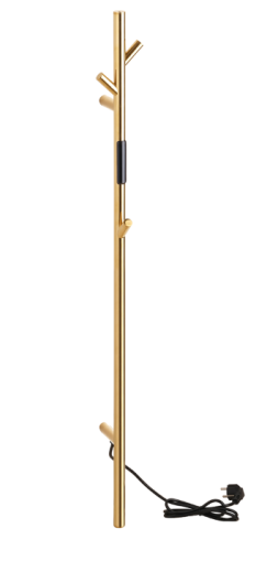 Лира за баня, електрическа, компактна със закачалки, злато