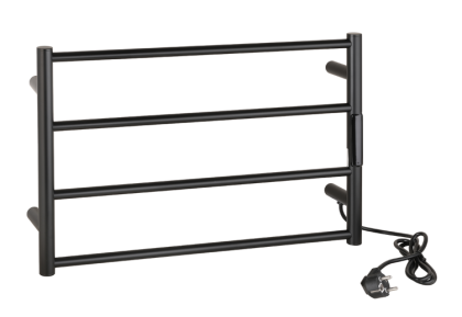 Лира за баня, електрическа, черен мат