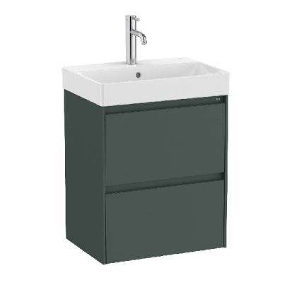 ROCA ONA COMPACT 50 Мебел Unik с две чекмеджета и умивалник Зелен Мат 